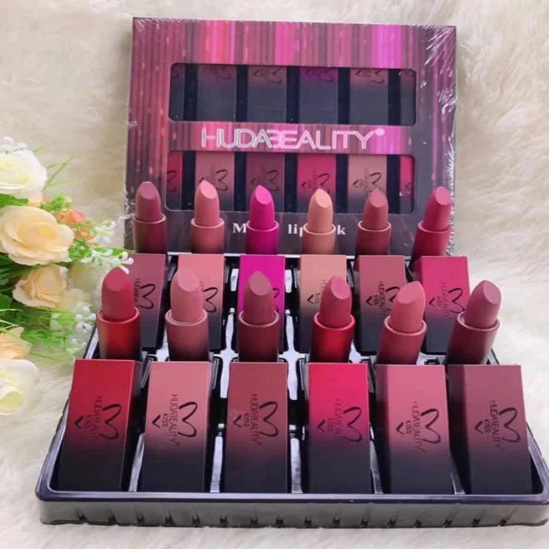 Huda Beauty Matte & Cream Lipsticks – Long-Lasting Glam