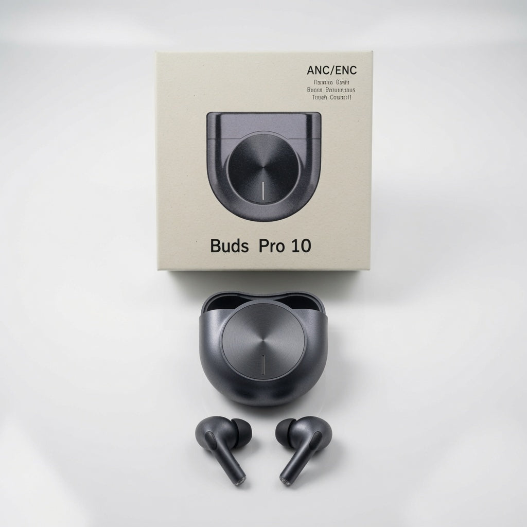 Buds Pro 10 Wireless Earbuds with 14mm Bass Drivers, ANC & ENC Noise Cancellation, HD Calling, Bluetooth Earbuds, Type-C Charging
