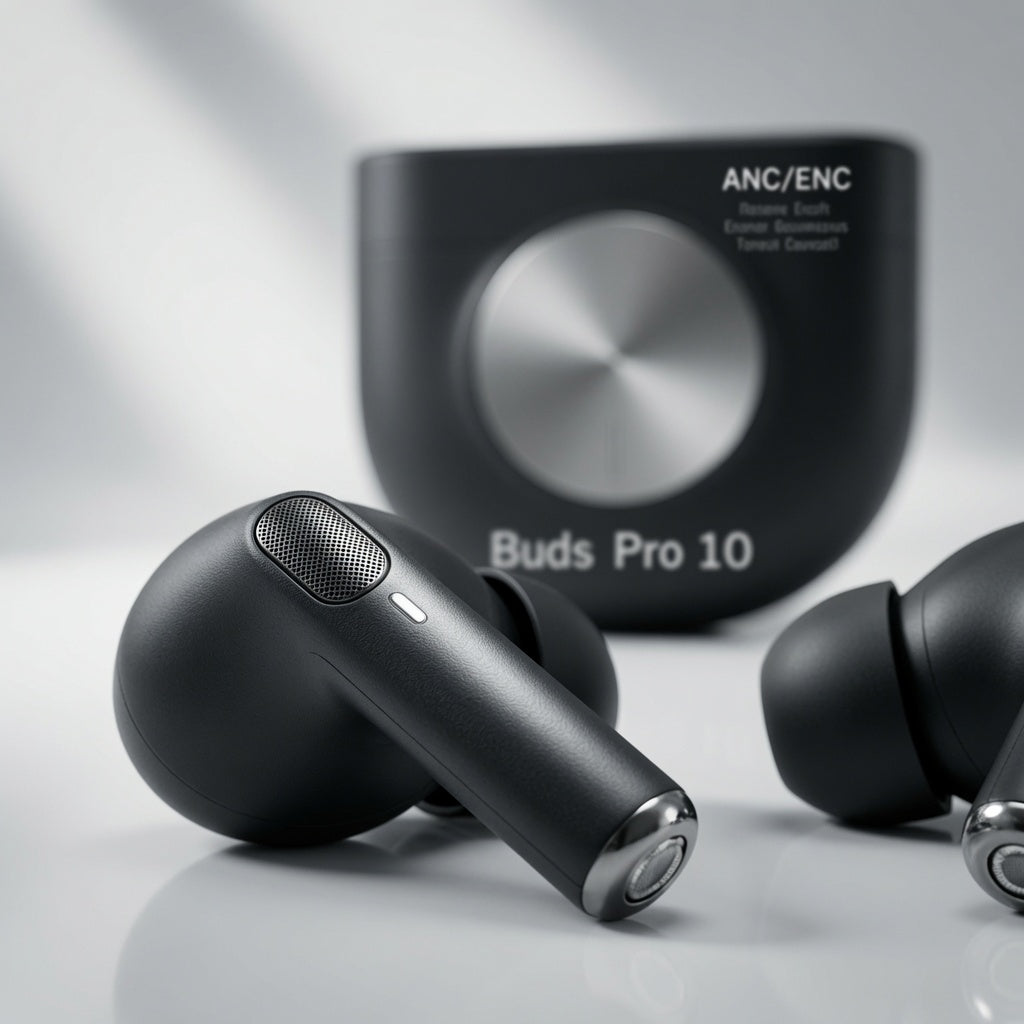 Buds Pro 10 Wireless Earbuds with 14mm Bass Drivers, ANC & ENC Noise Cancellation, HD Calling, Bluetooth Earbuds, Type-C Charging