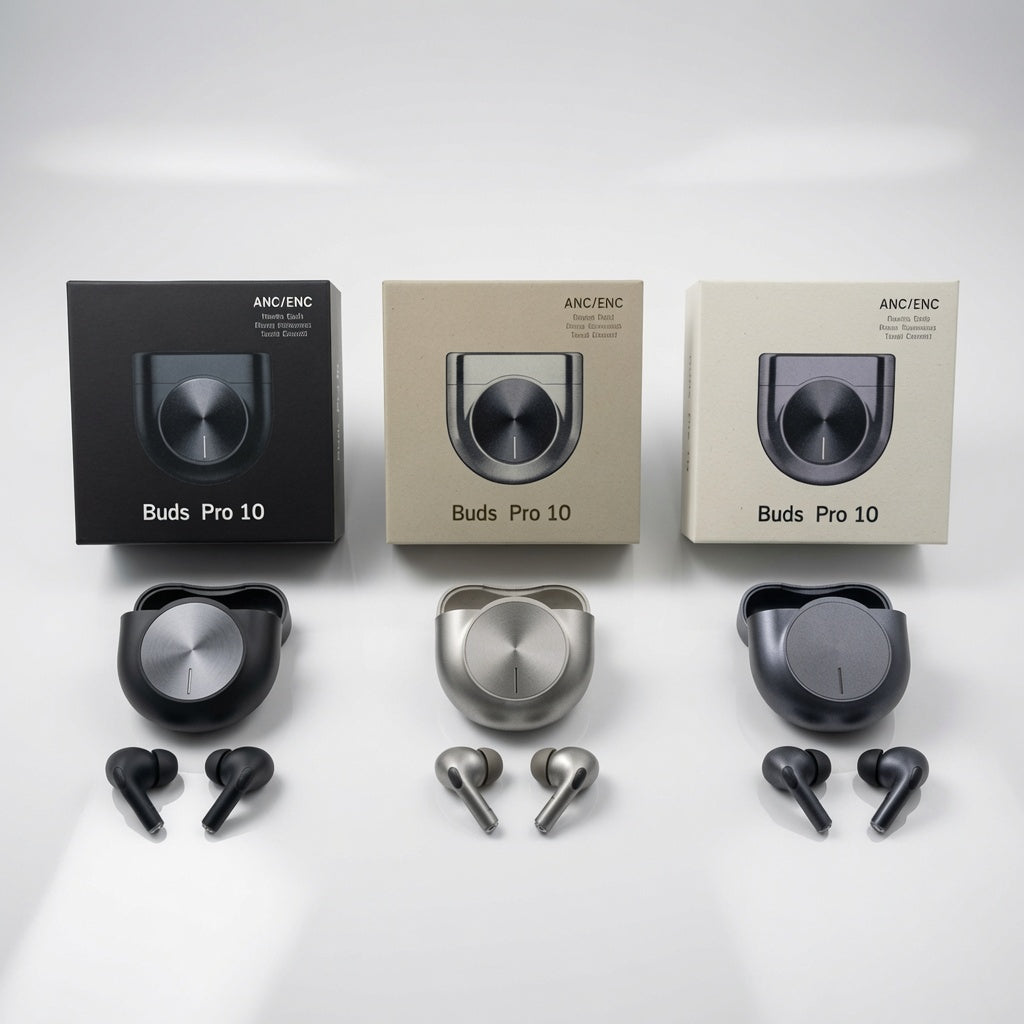 Buds Pro 10 Wireless Earbuds with 14mm Bass Drivers, ANC & ENC Noise Cancellation, HD Calling, Bluetooth Earbuds, Type-C Charging