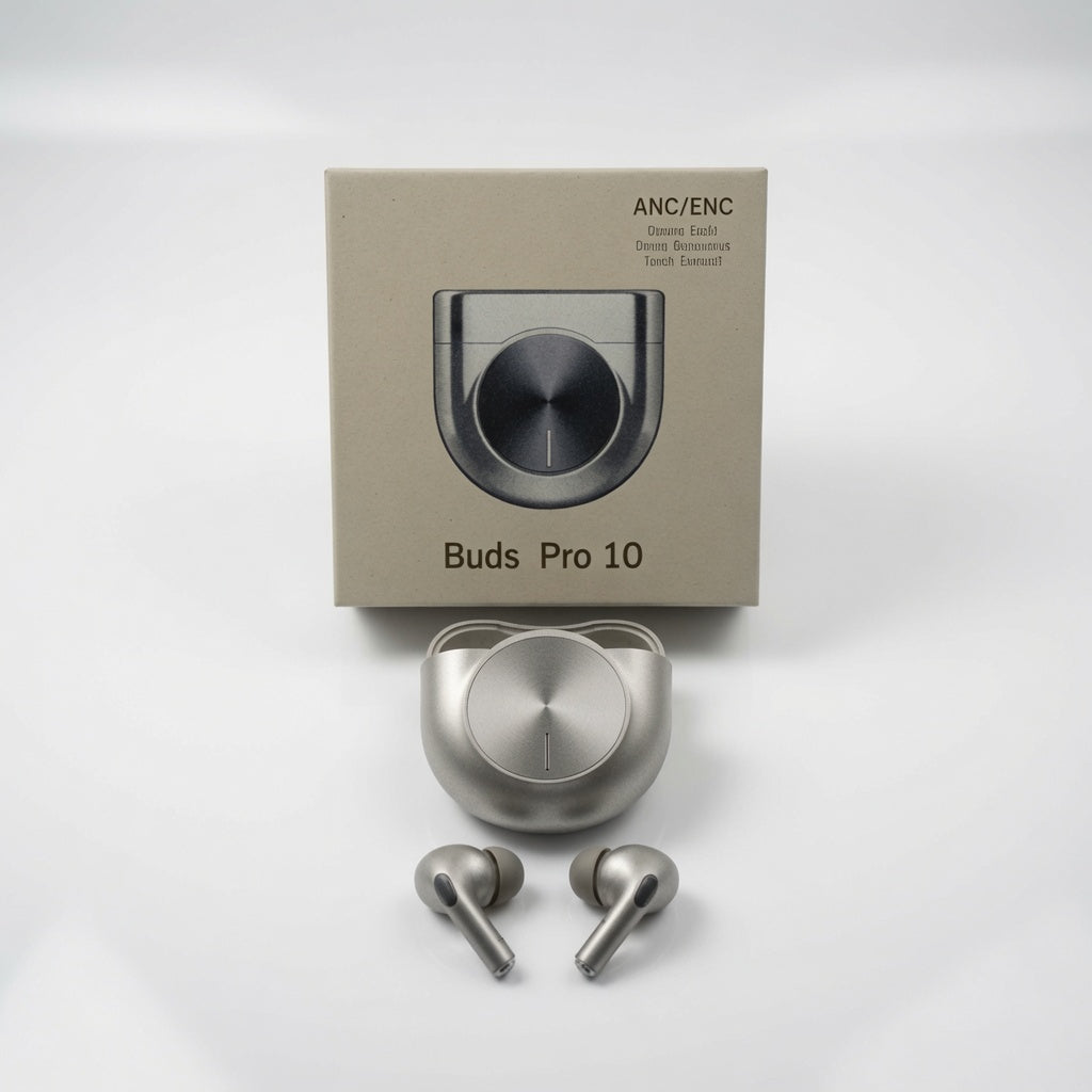 Buds Pro 10 Wireless Earbuds with 14mm Bass Drivers, ANC & ENC Noise Cancellation, HD Calling, Bluetooth Earbuds, Type-C Charging