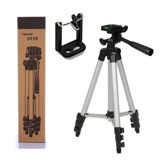 3.5ft Adjustable Tripod Stand – Mobile & DSLR Universal Stand (Silver 3110)