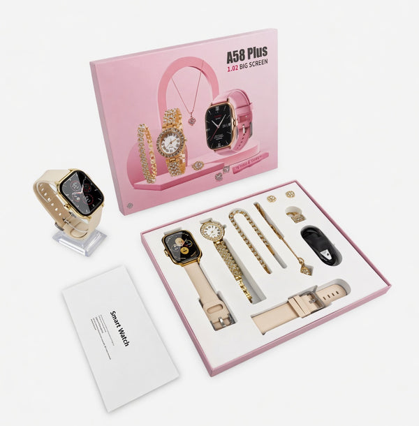 A58 Ladies Smart  Watch With Accessories Combo