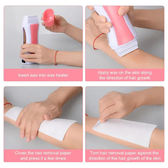 3-in-1 Depilatory Wax Heater & Roll-On Epilator – Full-Body Hair Removal for Smooth Skin