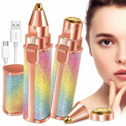 Rechargeable Flawless 2 in 1 Eye Brow And Facial Hair Remover Machine